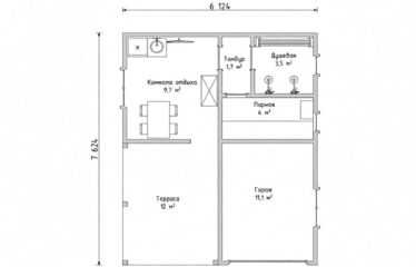 Проект Гараж — Баня 7.6х6.1